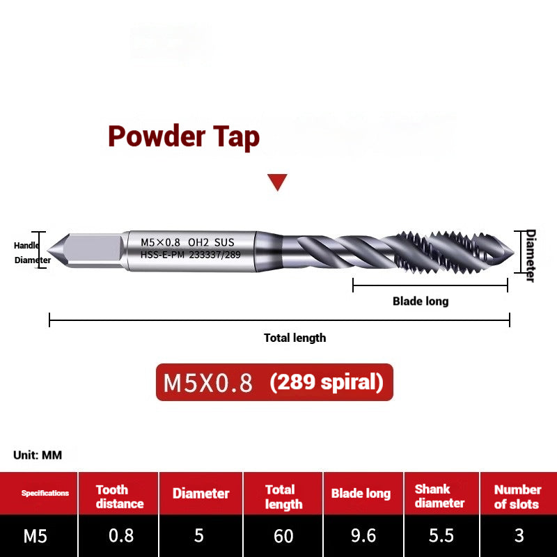 1112-Powder metallurgy machine taps stainless steel special taps apex high-speed steel screw tip taps taps silk work Shandong Denso Pricision Tools Co.,Ltd.